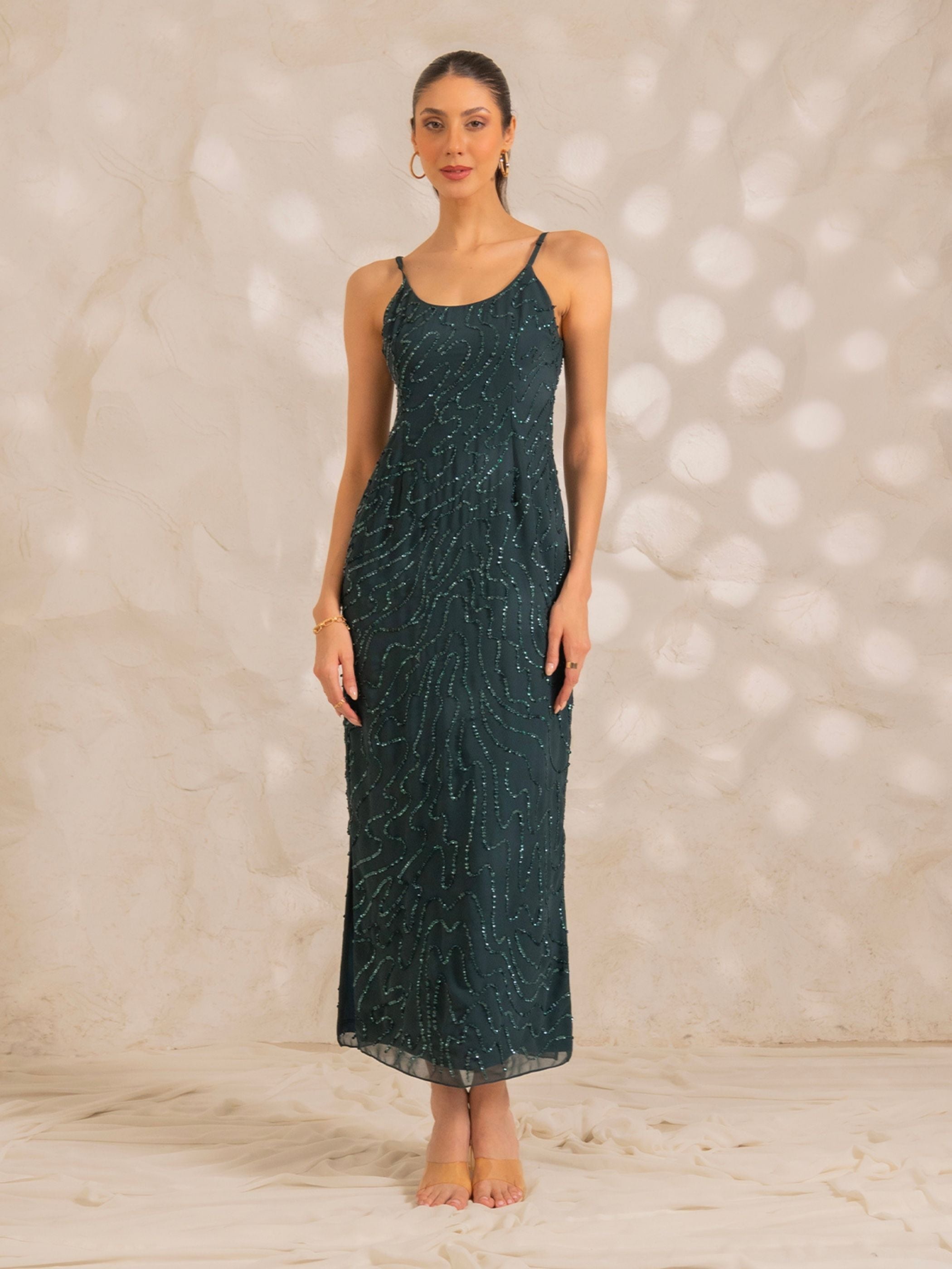 Astrid Teal Maxi Dress