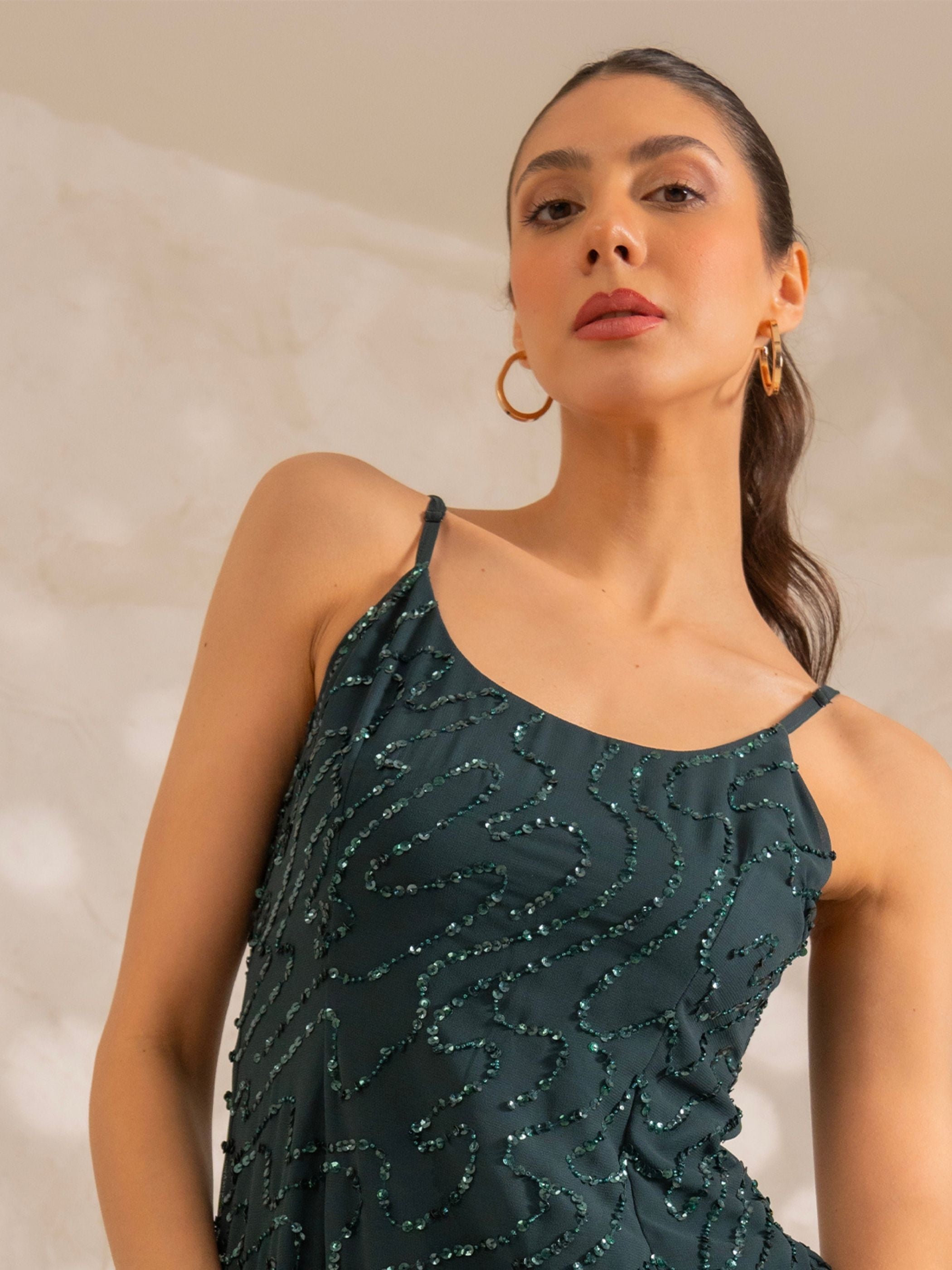 Astrid Teal Maxi Dress