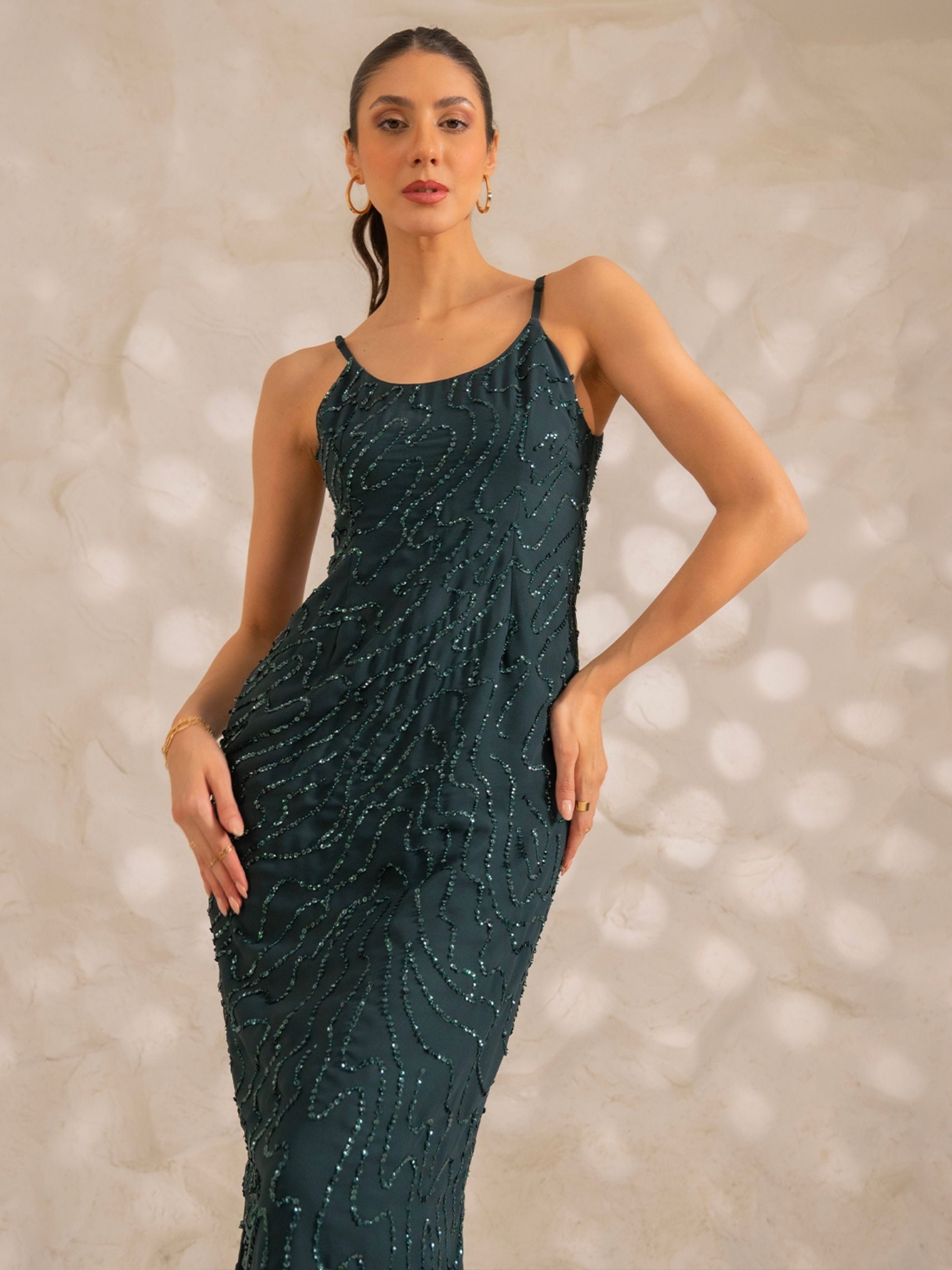 Astrid Teal Maxi Dress
