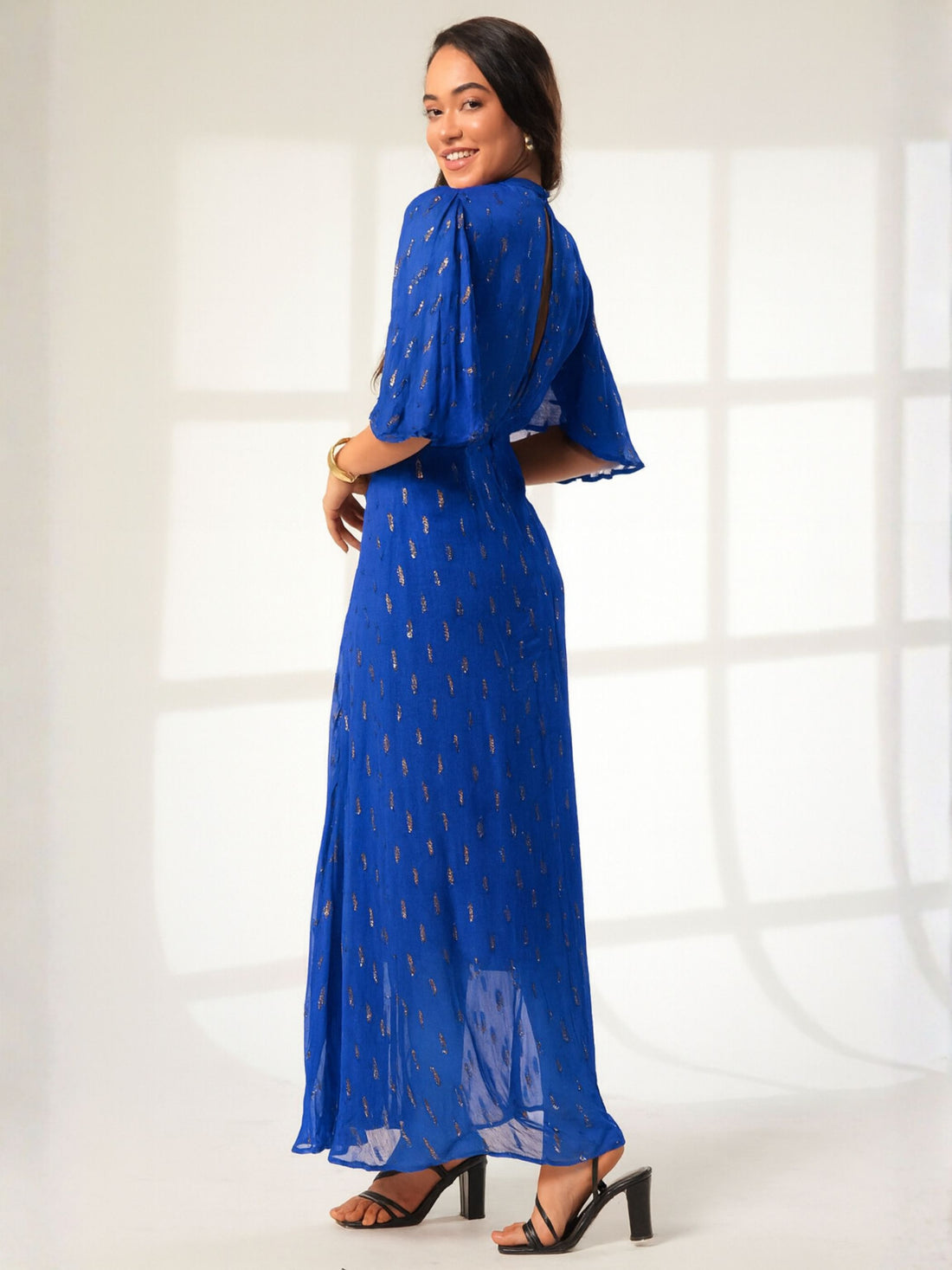Talia Blue Sparkle Maxi Dress
