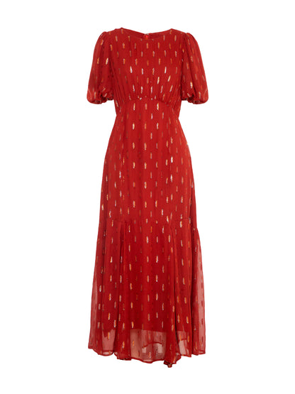 Hazel Sparkle Tan Brown Maxi Dress