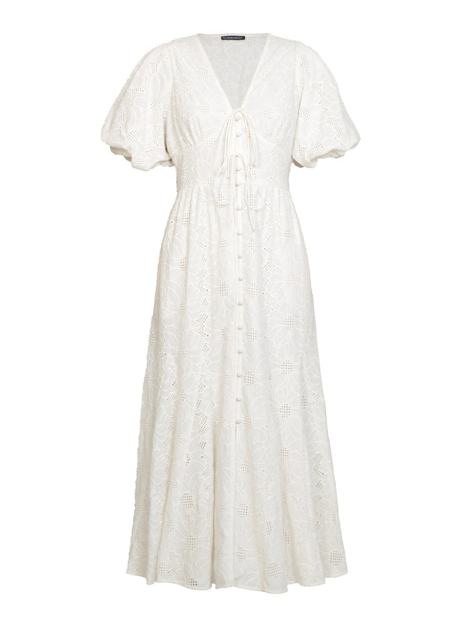 Penny White Lace Button Through Midi Dress Penny White Lace Button Through Midi Dress