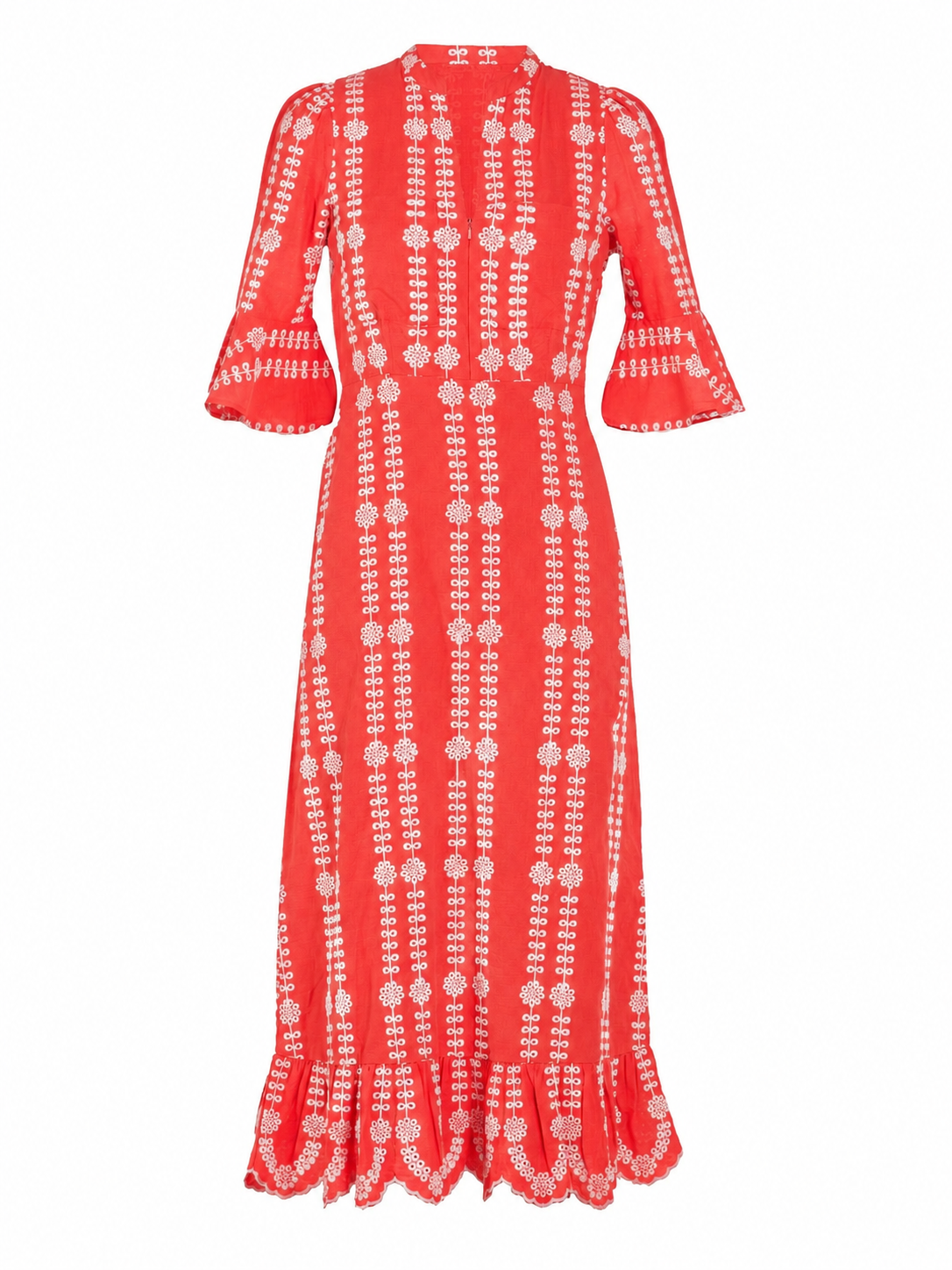 Cat Coral Embroidered Midi Dress