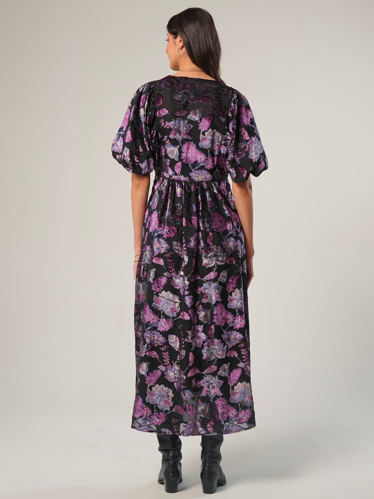 Margot Velvet Burnout Floral Dress
