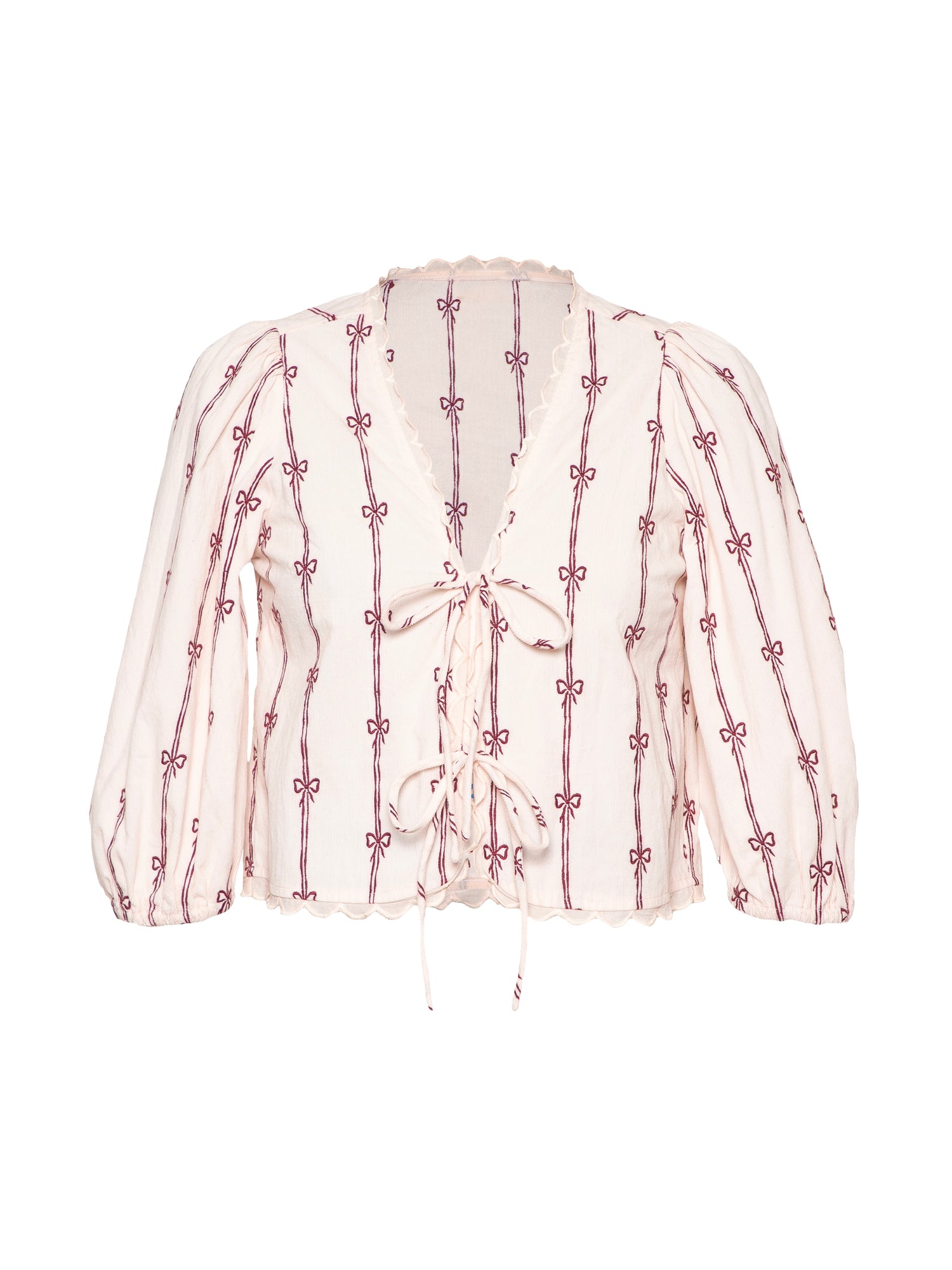 Beatrix Pink Cord Embroidered Shirt
