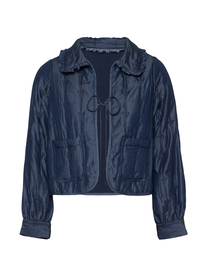 Beatrix Bow Embroidered denim quilted Jacket