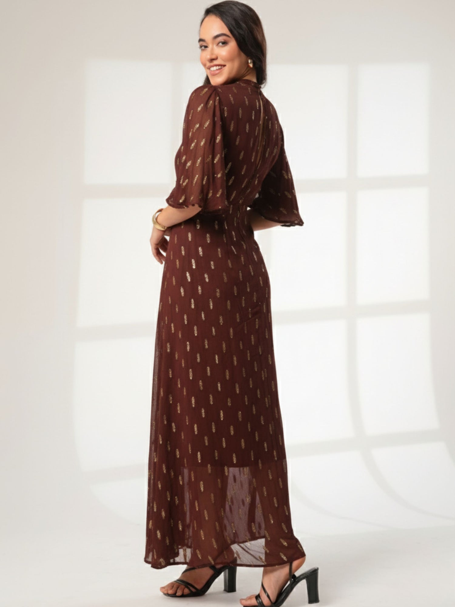 Talia Fudge Sparkle Maxi Dress