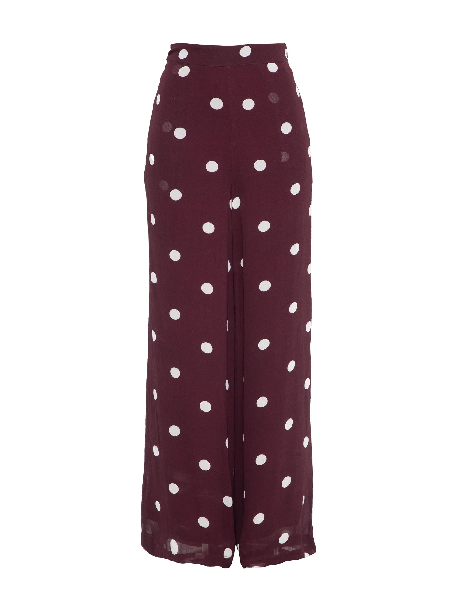 Saphi Chocolate Wine Spot Wide Leg Trouser 