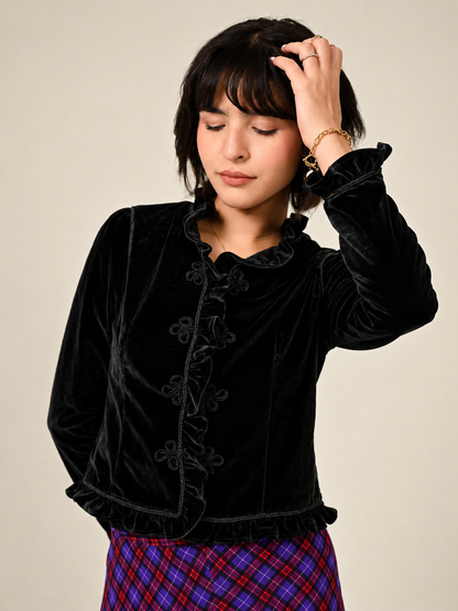 Adeline Velvet Military Jacket