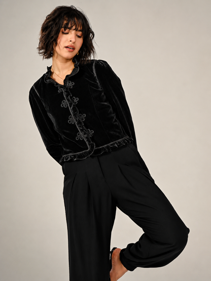 Adeline Velvet Military Jacket
