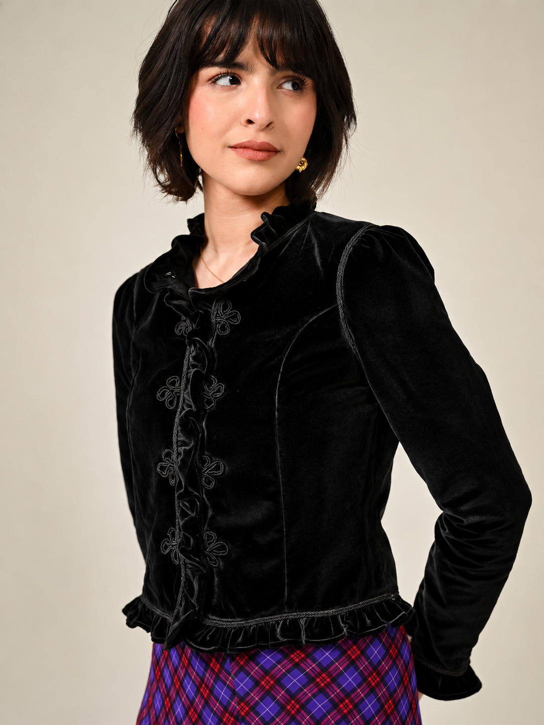 Adeline Velvet Military Jacket