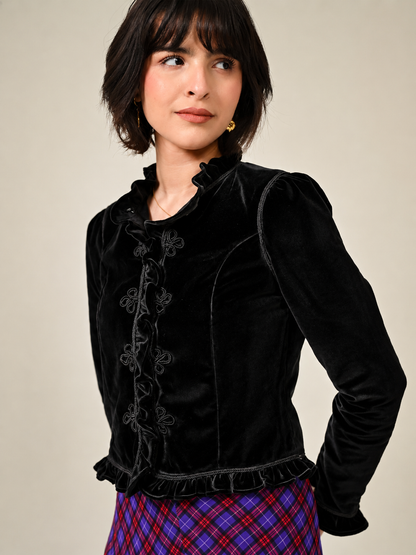 Adeline Velvet Military Jacket