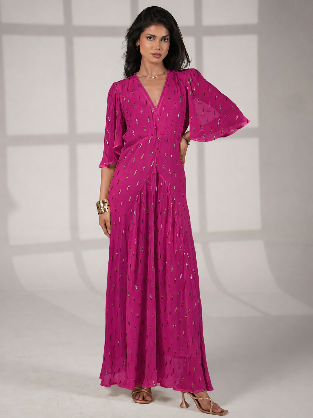 Talia Fuchsia Pink Maxi Dress