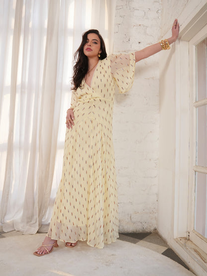 Talia Lemon Sparkle Maxi Dress