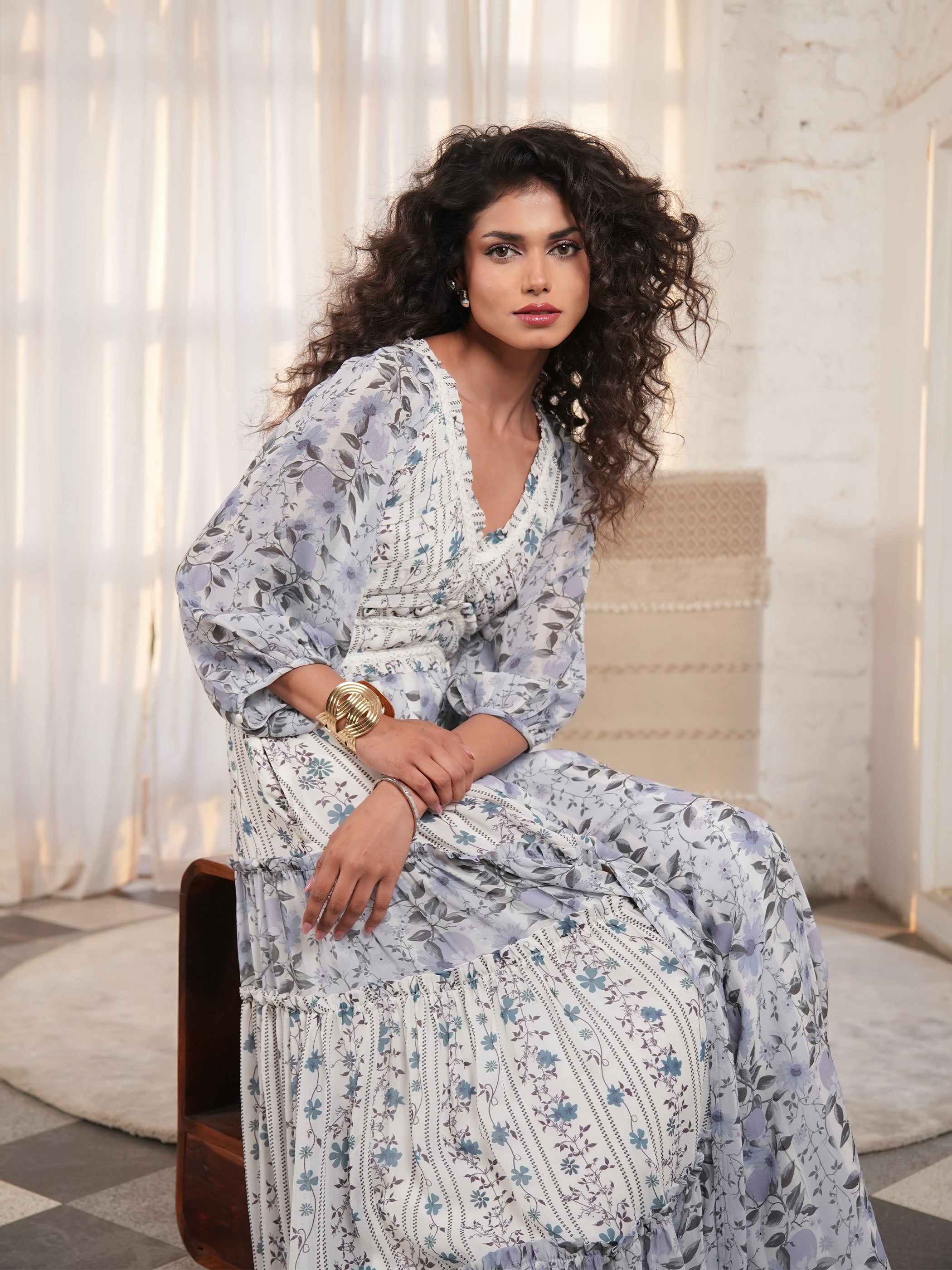 Farrah Mix Print Maxi Dress