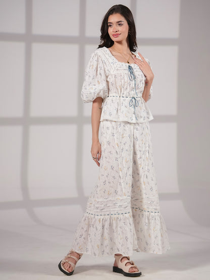 Ella Pretty Prairie Print Cotton Maxi Skirt