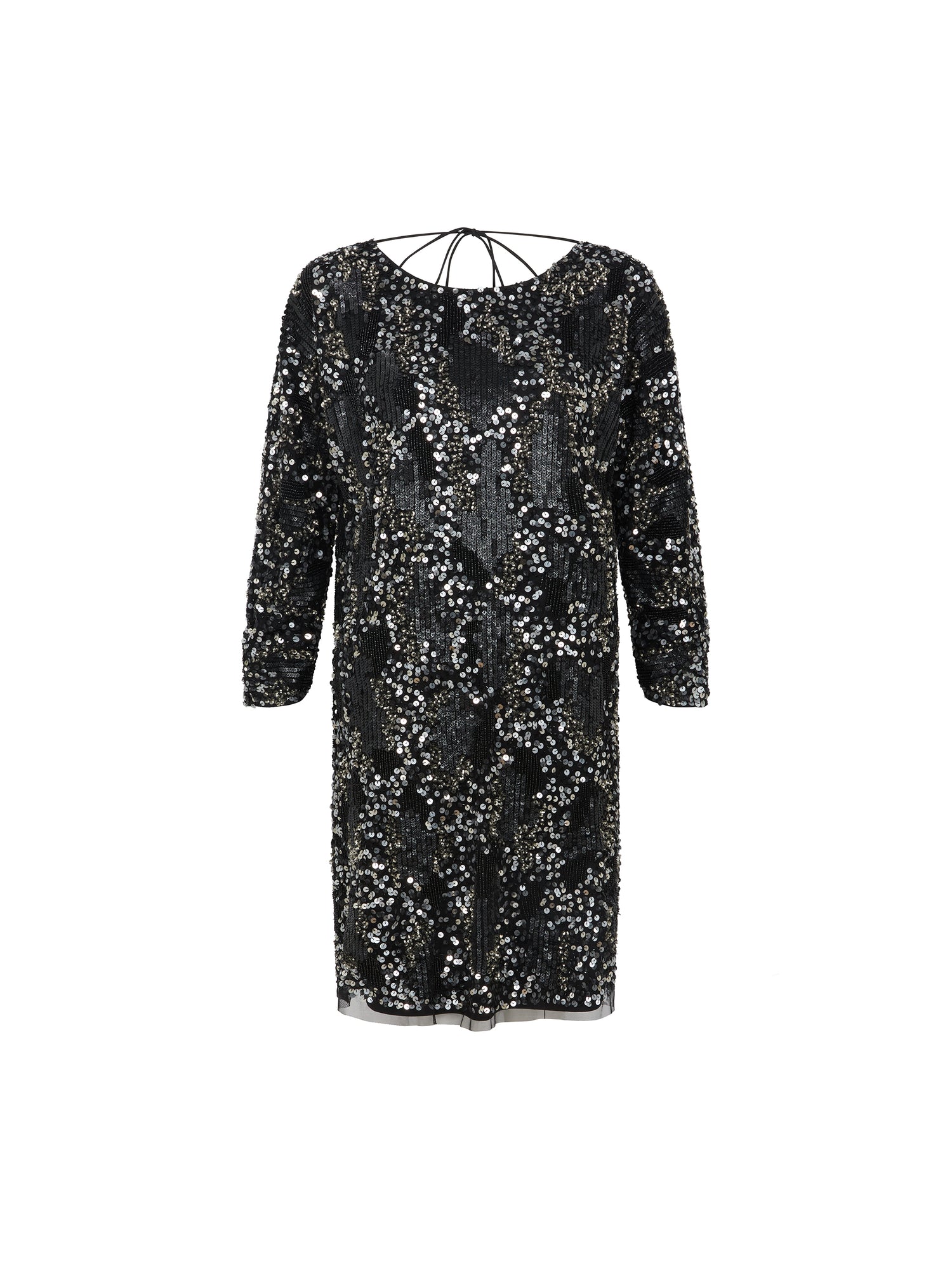 Eden Hand Beaded Black and Silver Mini Dress XL Eden Hand Beaded Black and Silver Mini Dress XL
