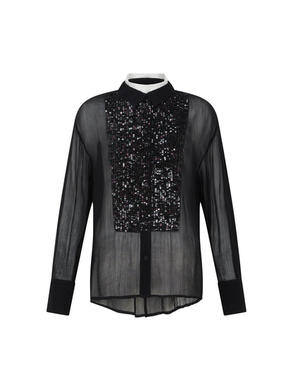 Faye Black Sequin Shirt