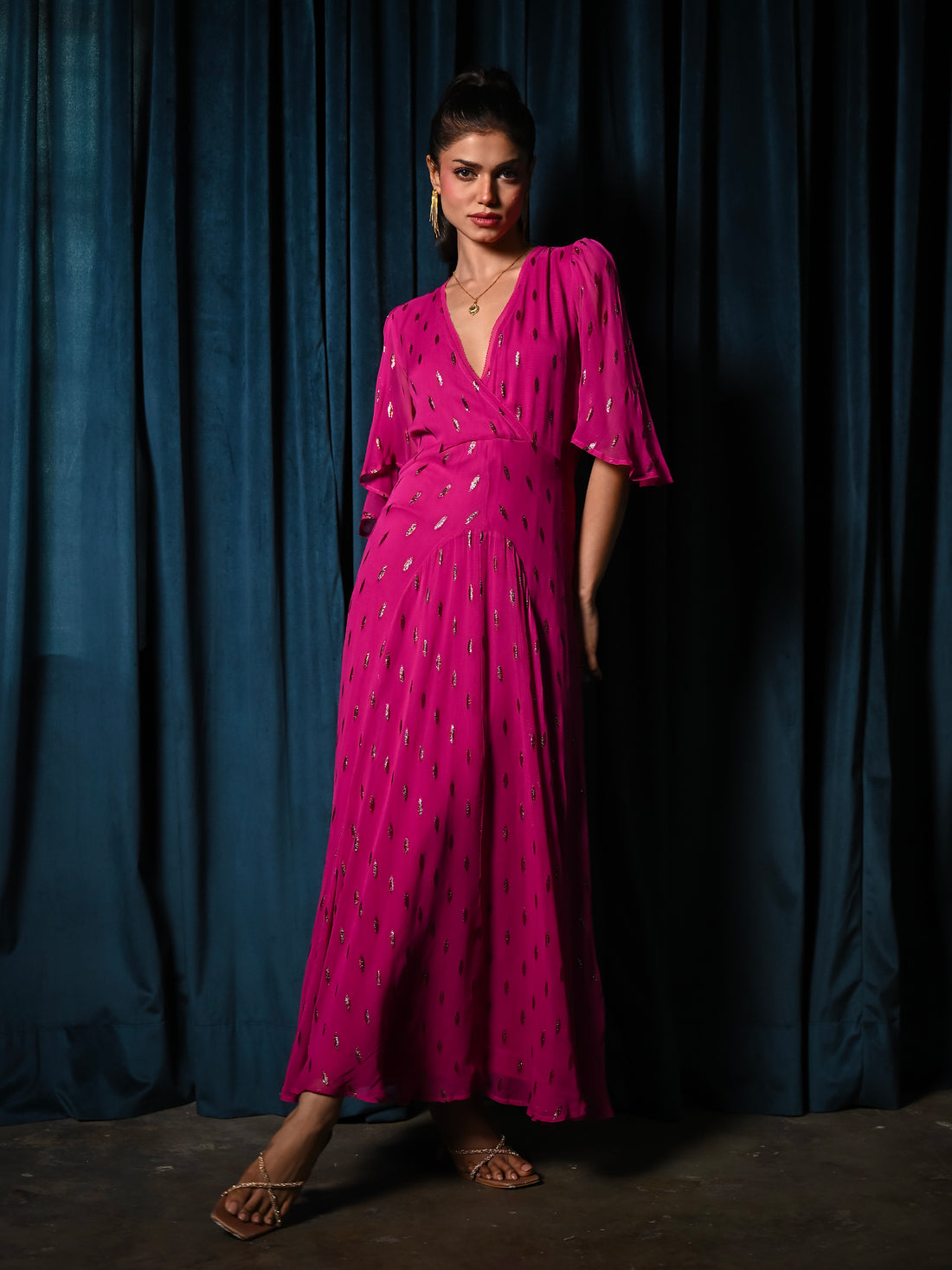 Talia Fuchsia Pink Maxi Dress