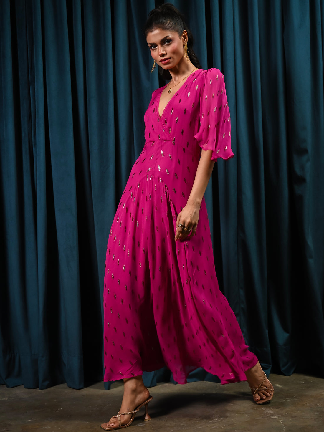 Talia Fuchsia Pink Maxi Dress