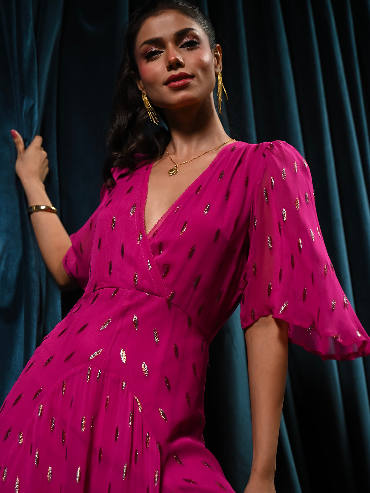 Talia Fuchsia Pink Maxi Dress