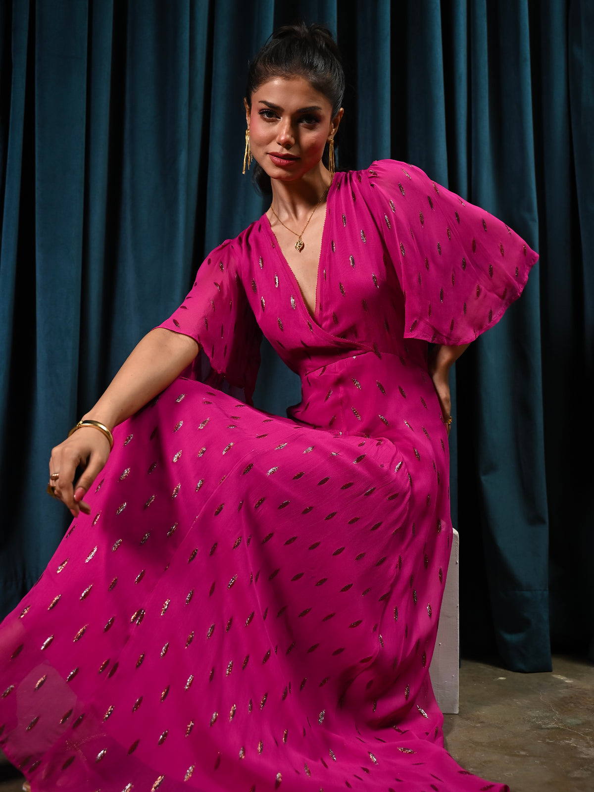 Talia Fuchsia Pink Maxi Dress