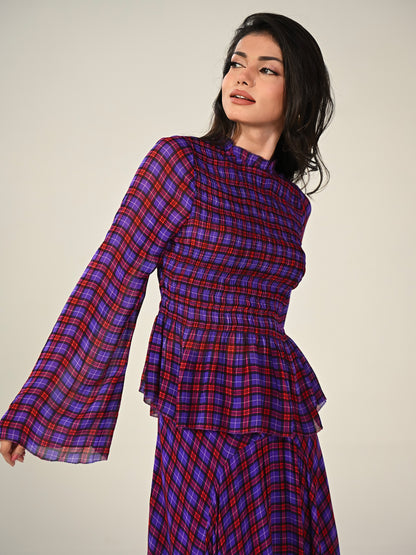 Monica Check Maxi Skirt