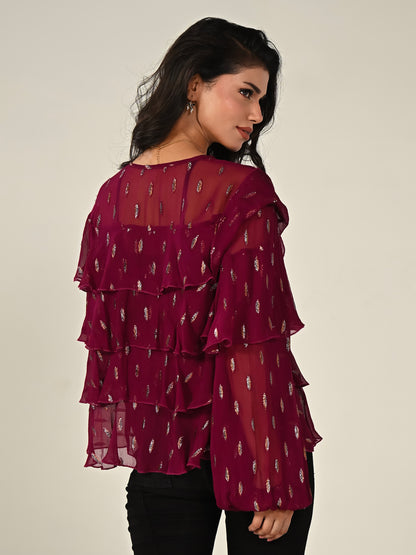 Talia Fuscia Pink Sparkle  Frill Jacket