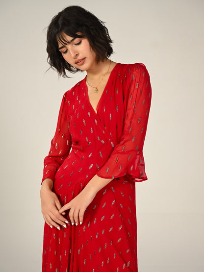 Tory Red Sparkle Maxi Dress