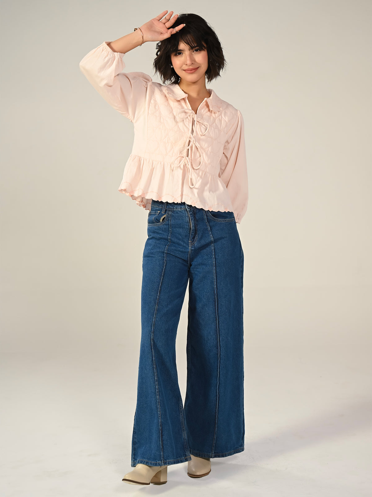 Jay Pink Cord Embroidered Jacket