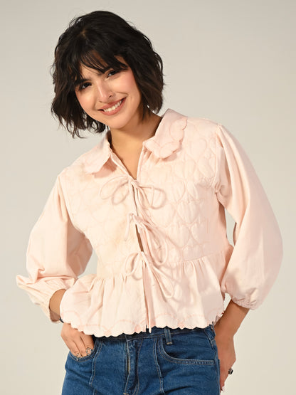 Jay Pink Cord Embroidered Jacket