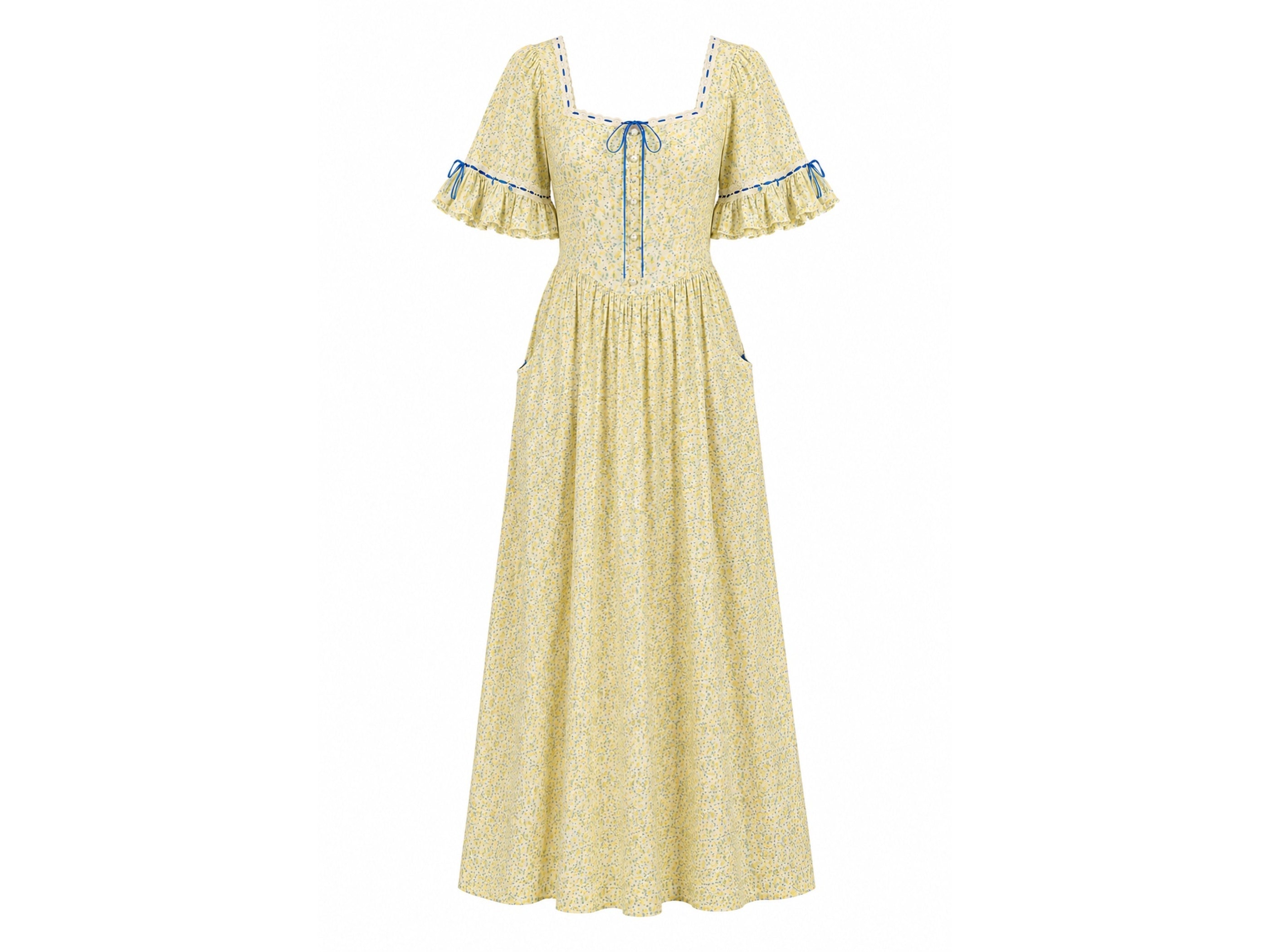 Mori Lemon Print Maxi Dress