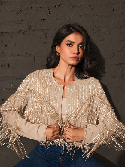Scarlett Jacket Ivory and Soft Pearl