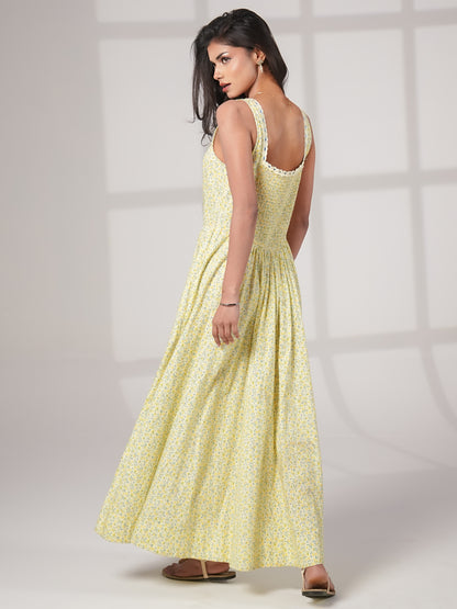 Mori Lemon Print Maxi Dress