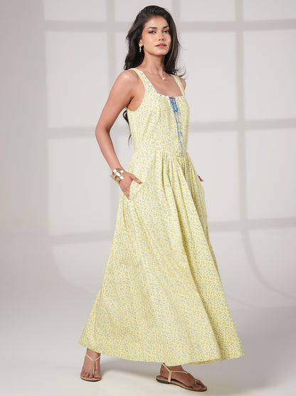 Mori Lemon Print Maxi Dress