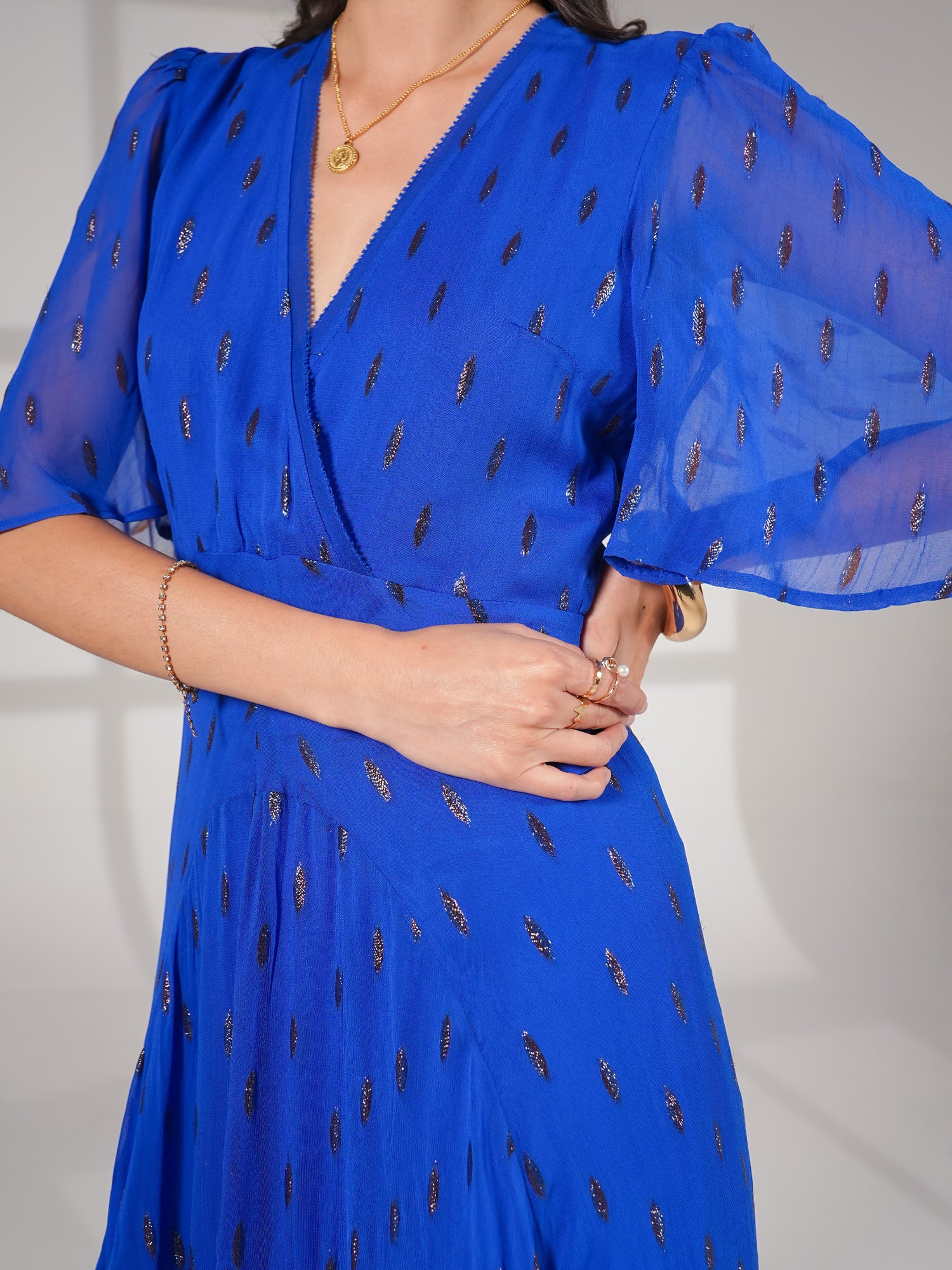 Talia Blue Sparkle Maxi Dress