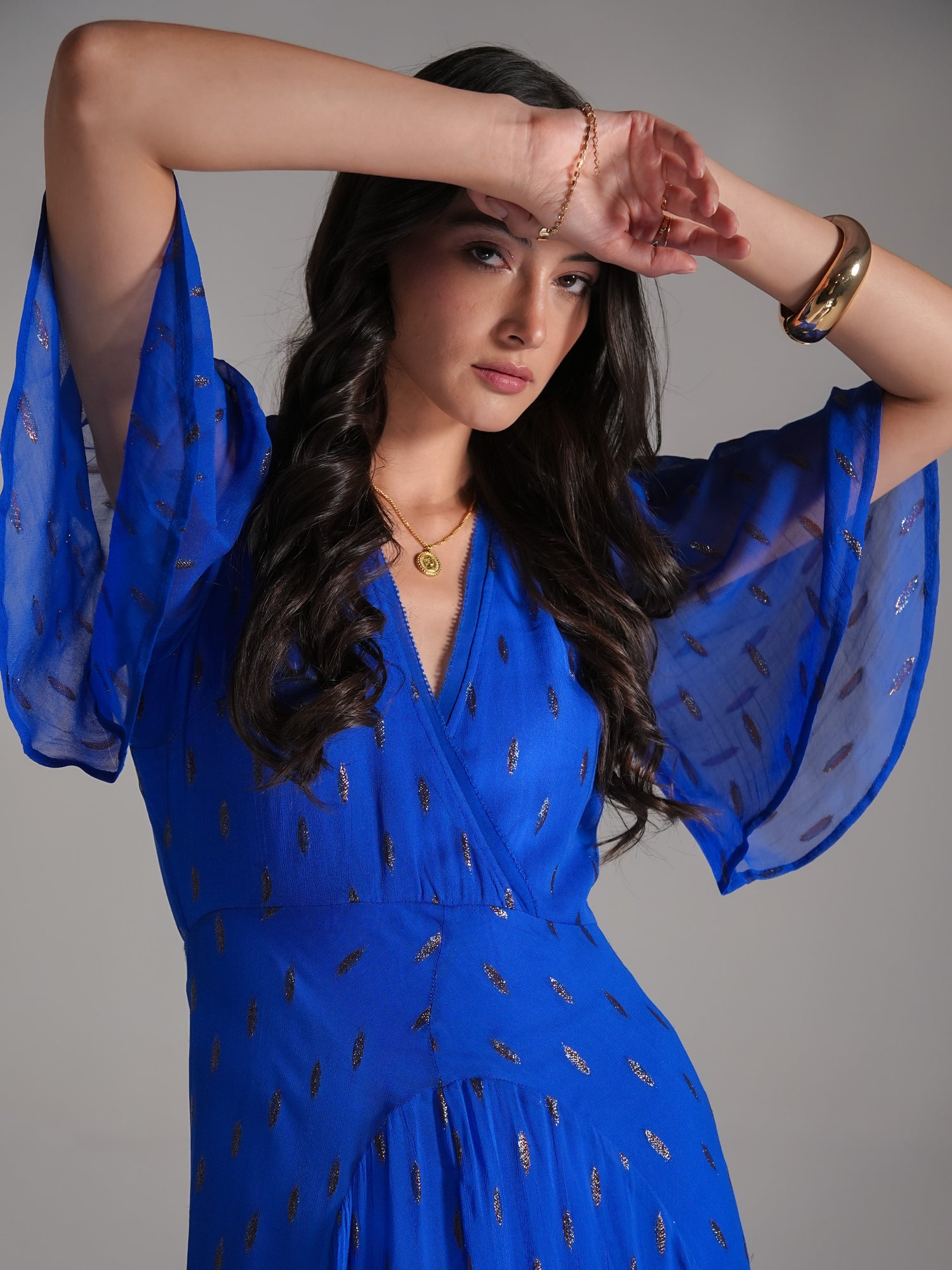 Talia Blue Sparkle Maxi Dress