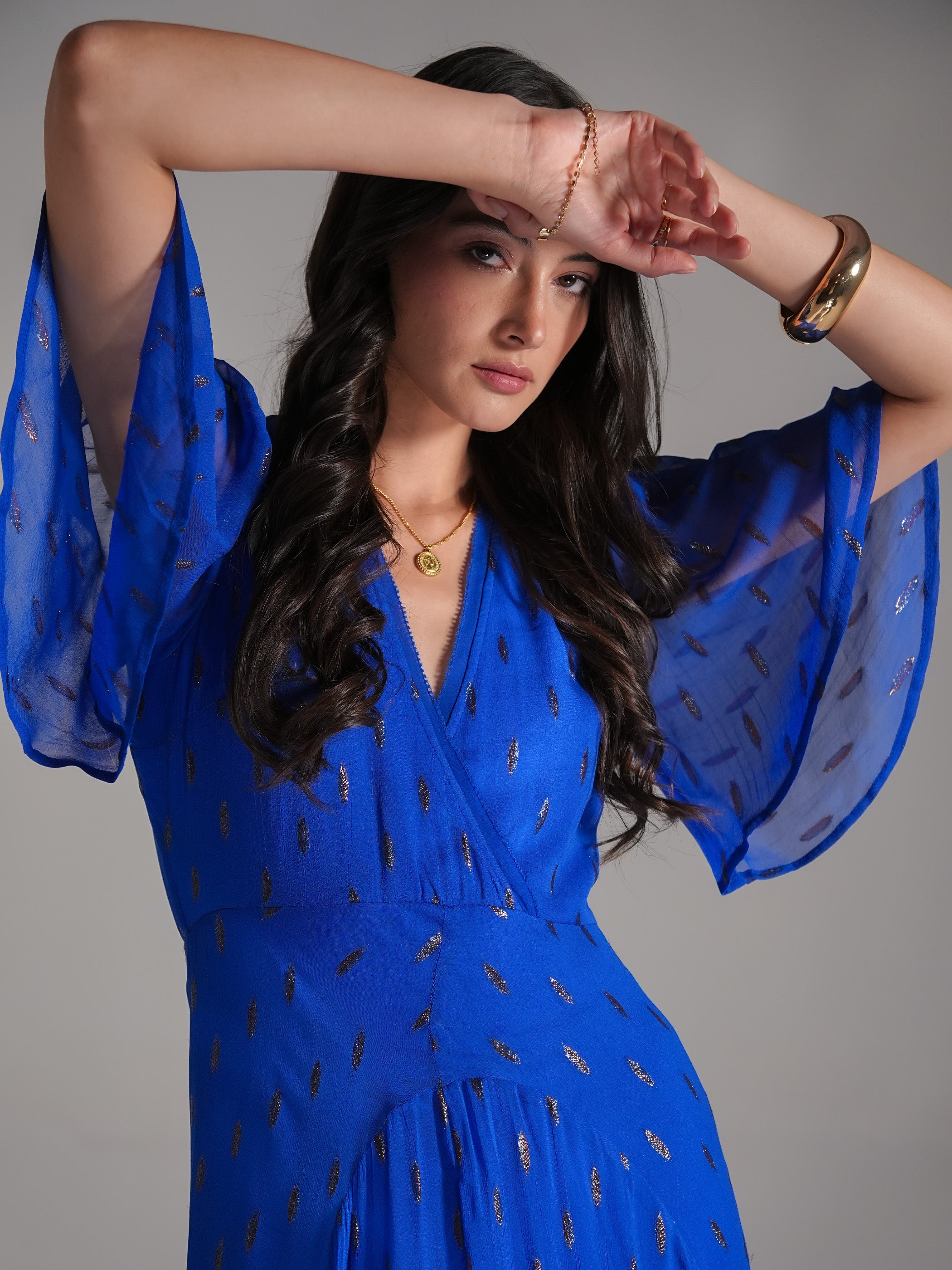 Talia Blue Sparkle Maxi Dress