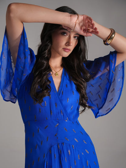 Talia Blue Sparkle Maxi Dress