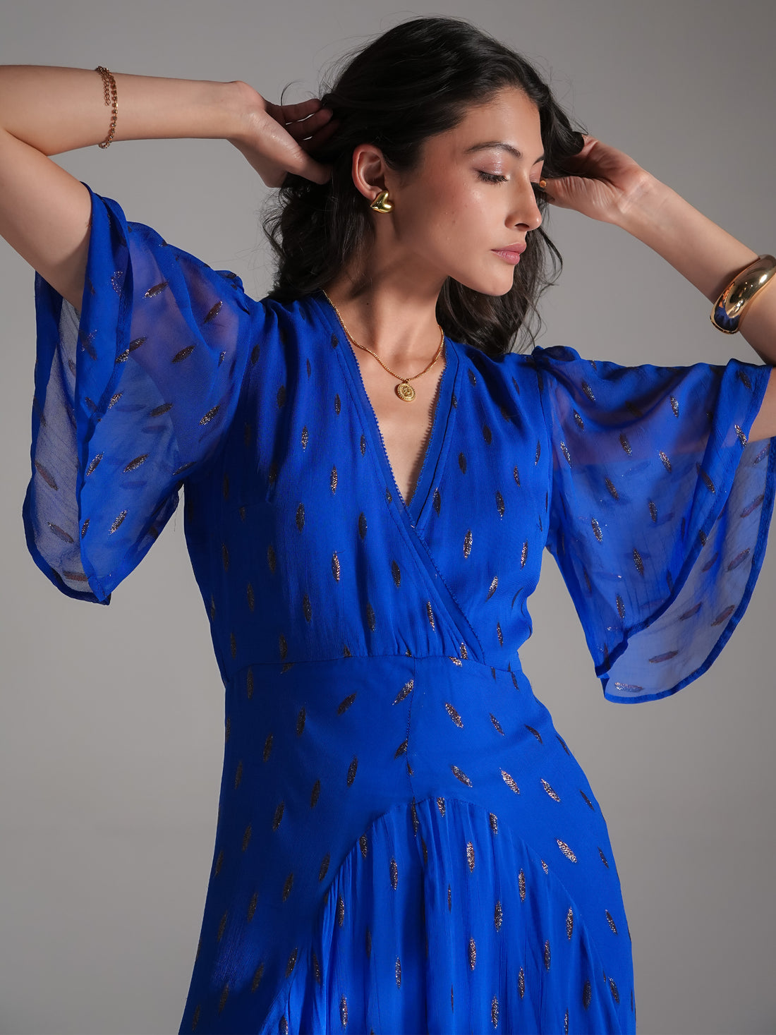 Talia Blue Sparkle Maxi Dress