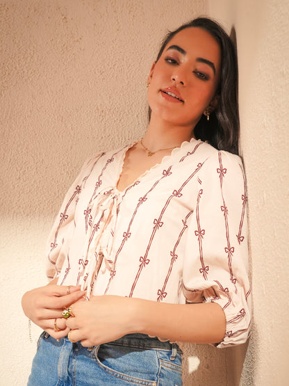Beatrix Pink Cord Embroidered Shirt