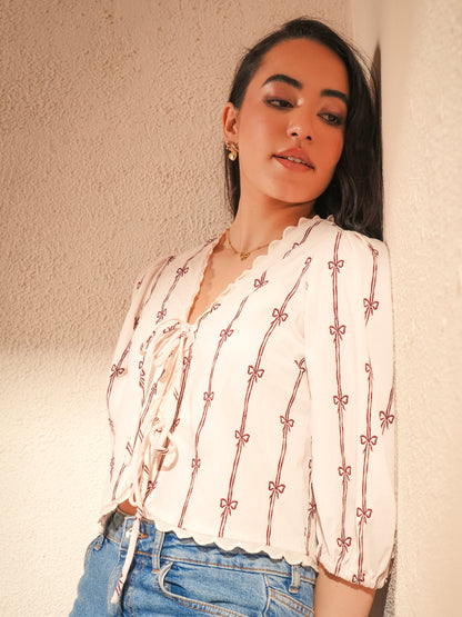 Beatrix Pink Cord Embroidered Shirt