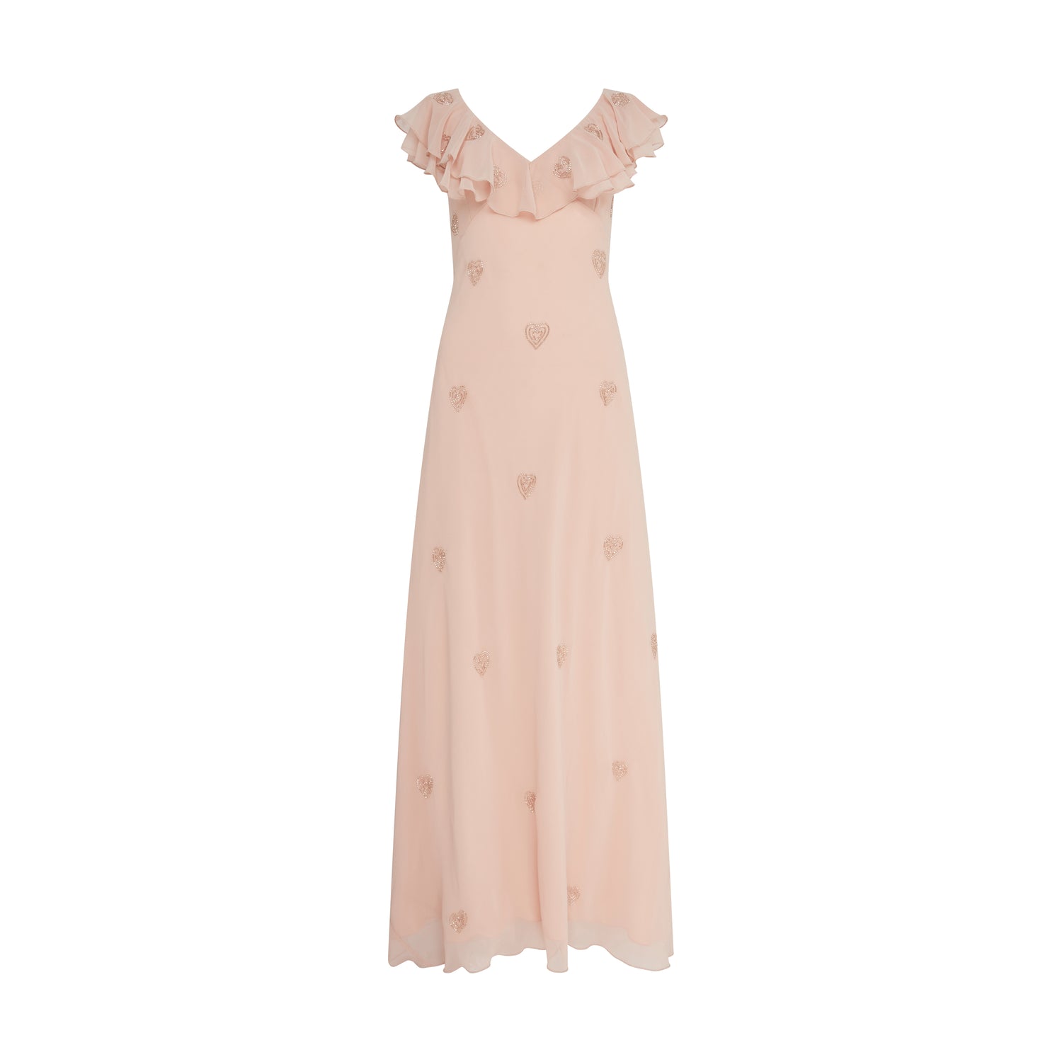 Lily Pink Heart Embellished Maxi Dress