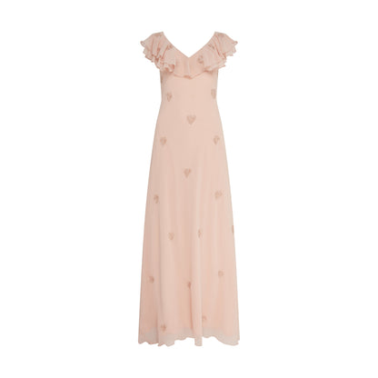 Lily Pink Heart Embellished Maxi Dress