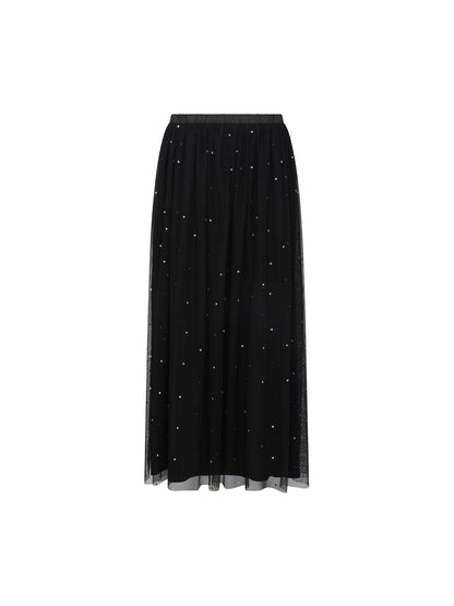 Piper Black Tulle Midi Skirt