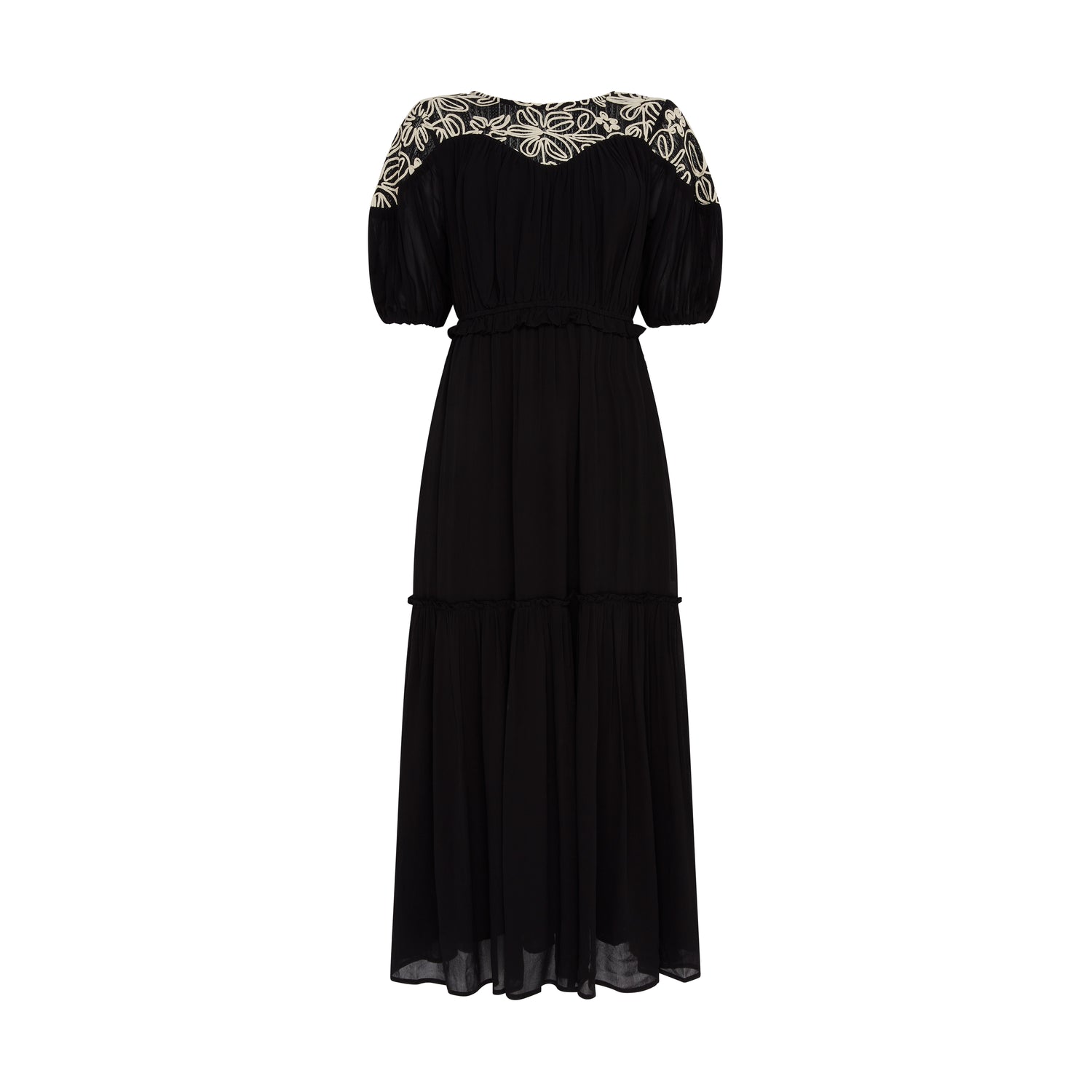 Rhea Black Lace Maxi Boho Dress S Rhea Black Lace Maxi Boho Dress S