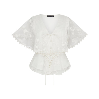 Ellen Ivory Lace Embroidery Blouse