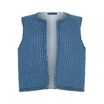 Sienna Blue Quilted Denim Gilet