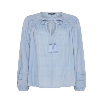 Kate blue smock detail blouse