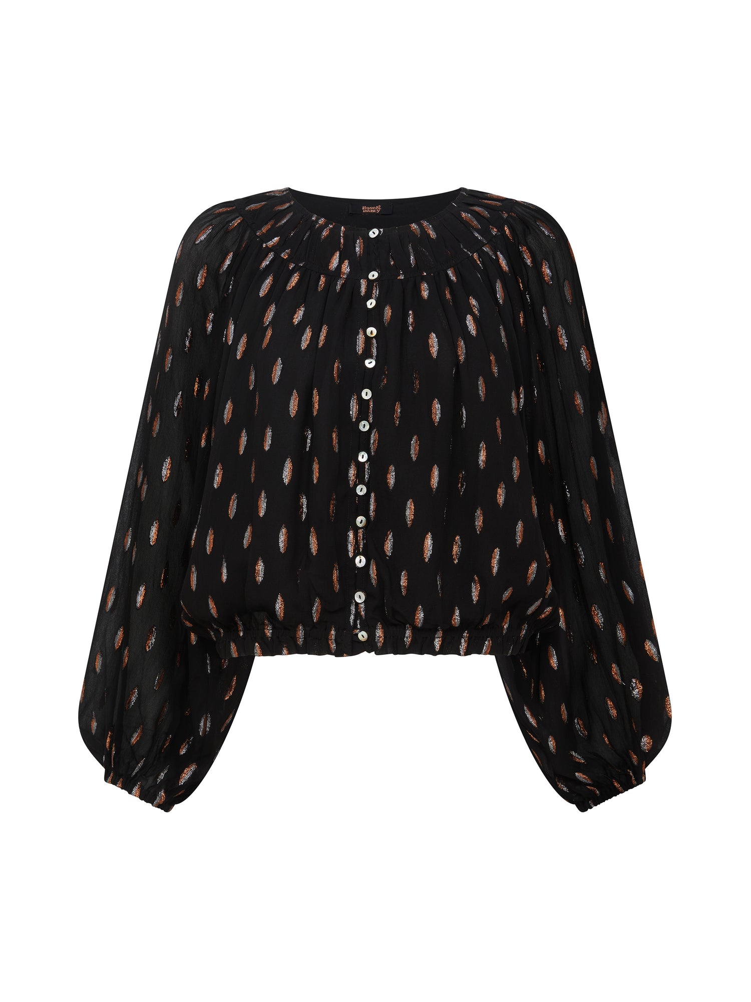 Talia Black Blouson Blouse